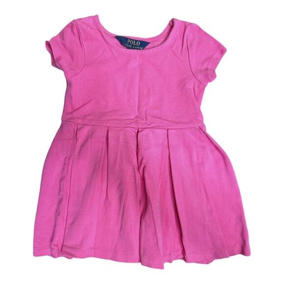 Polo Ralph Lauren Baby Pleated Knit Pink Dress Girls Toddler 2/2T - Picture 1 of 5